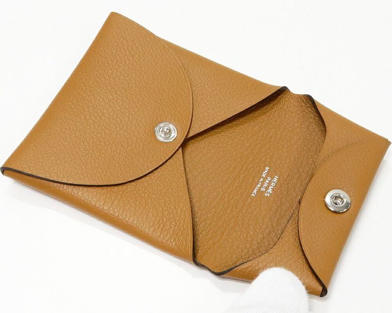 Hermes Coin Case Bastia Evercolor Brown Silver Hardware