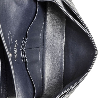 Chanel Matelasse Chain Shoulder Bag Caviar Skin Navy Silver Hardware 8 Digits