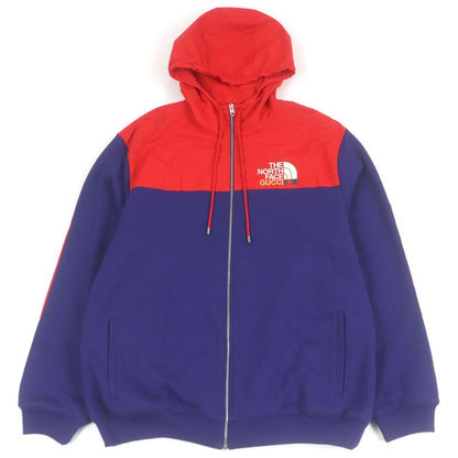 Gucci X The North Face 22SS 671462 Logo Print Hoodie Zip Hoodie Red Blue XXL