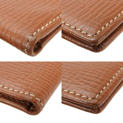 Loewe Wallet Leather Brown Slim Card Case Logo Women Loewe