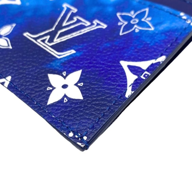 Louis Vuitton Coin Card Holder M81432 Monogram Bandana Blue White Louis Vuitton