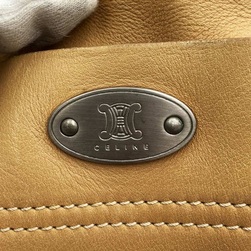 Celine CE00 13 Boogie Bag Handbag Beige Leather Women Men Fashion