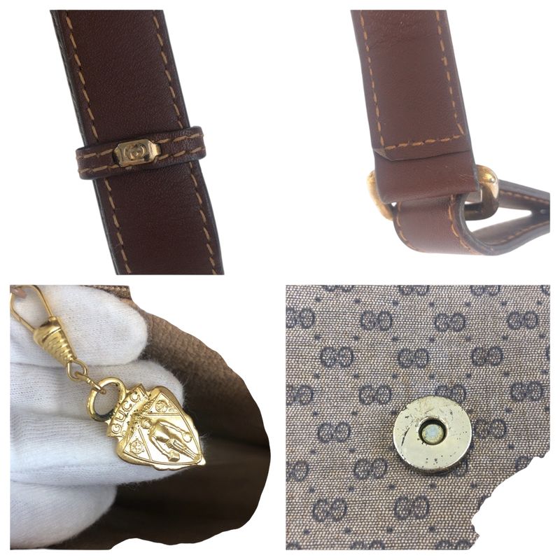 Gucci Old Gucci Sherry Line Brown Gold Hardware Leather 001 103 0551 Shoulder