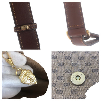 Gucci Old Gucci Sherry Line Brown Gold Hardware Leather 001 103 0551 Shoulder