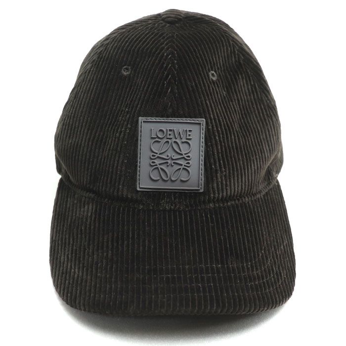 Loewe Anagram Patch Cap Dark Brown K820358x22 ONE SIZE Corduroy Unisex Preowned
