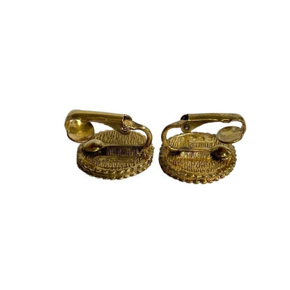Chanel Vintage Coco Mark Motif Logo Earrings Accessories Small Items Gold 08877