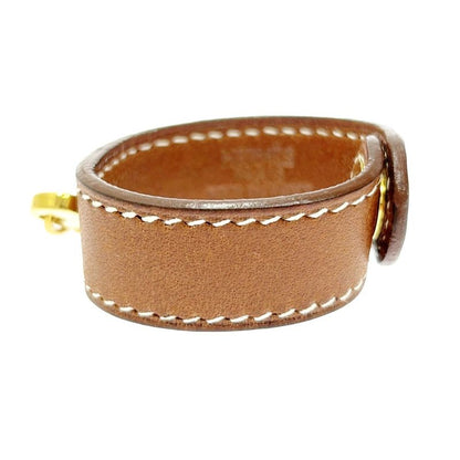 Hermes Leather Nomade Globe Holder Brown Gold Engraved H 397838