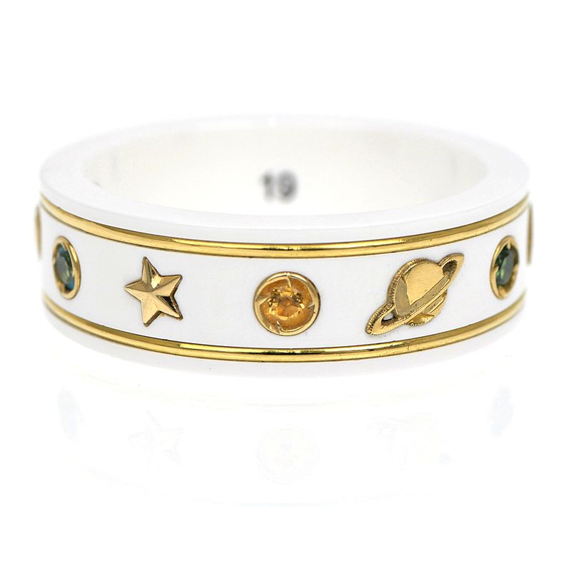 Gucci Icon Ring With Gemstone White Zirconia 750yg Gold No 18 Jewelry -