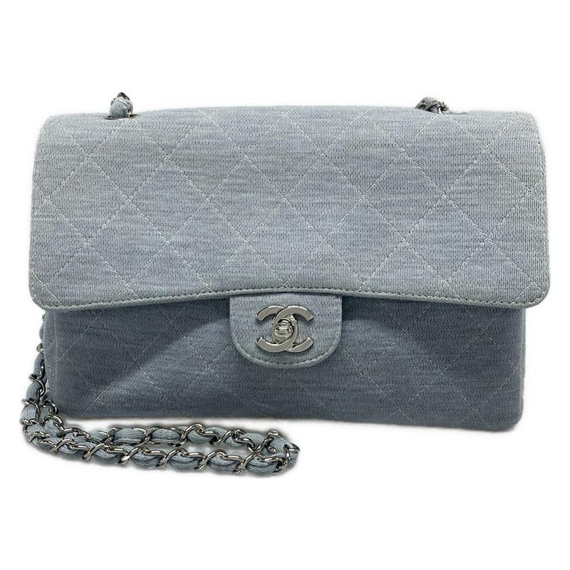 Chanel Shoulder Bag Single Flap Matelasse Light Blue Chain Shoulder/silver