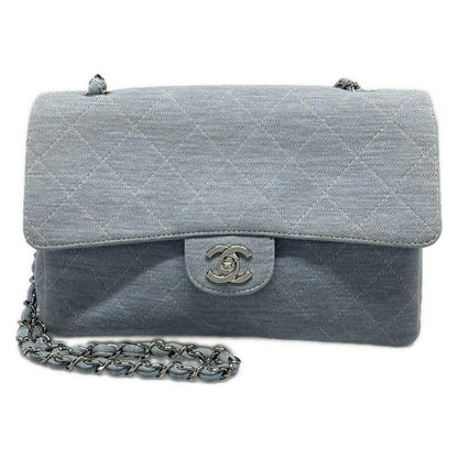 Chanel Shoulder Bag Single Flap Matelasse Light Blue Chain Shoulder/silver