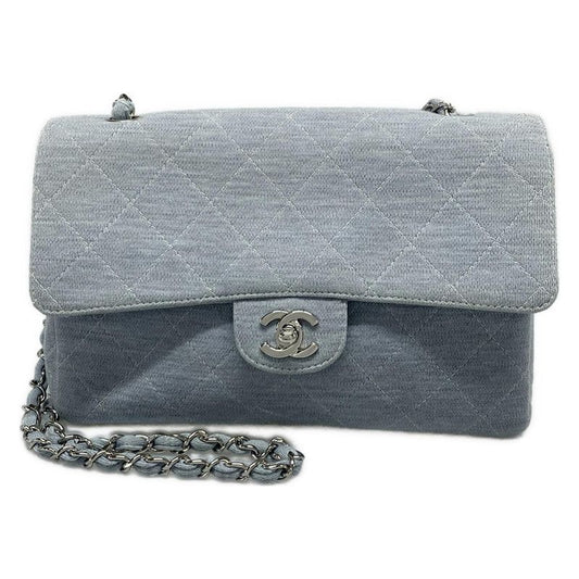 Chanel Shoulder Bag Single Flap Matelasse Light Blue Chain Shoulder/silver