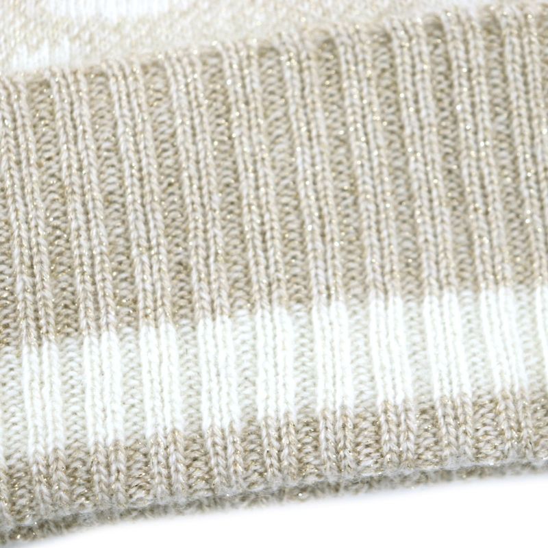 Gucci 765053 GG Cashmere Jacquard Cap Knit Hat Current Camel White M (57 21cm