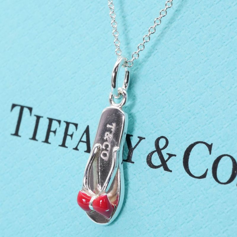 Tiffany & Co Flip Flops Silver Necklace 24-3778m