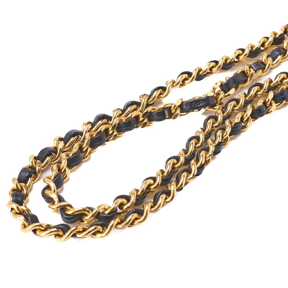 Chanel Shoulder Bag Chain Wallet Caviar Skin Black Silver Hardware Push Lock