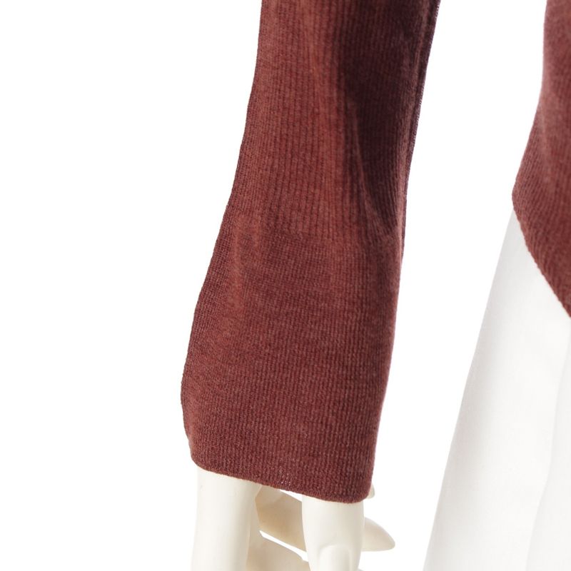 Hermes Silk Cotton H Button Sleeveless Ensemble Long Sleeve Top Brown XS