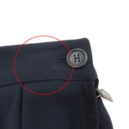 Hermes Vintage Margiela Period Knee Length Tight Skirt With H Button Navy 36