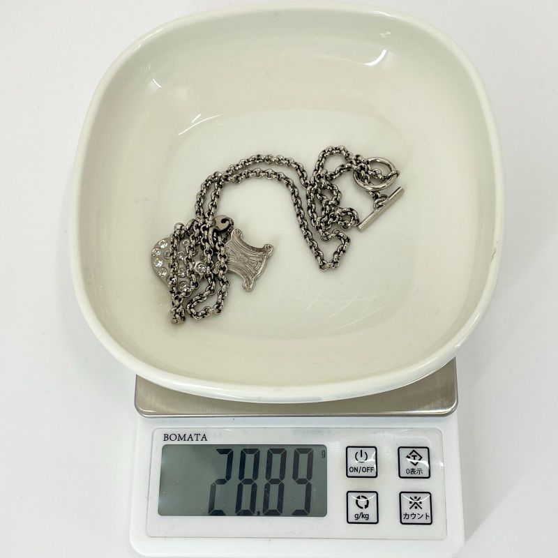 Celine Macadam Triomphe Stone Heart Necklace 24-2916s