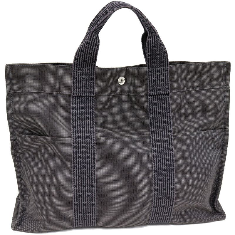 Hermes Tote Handbag Her Line Tote MM Canvas Gray