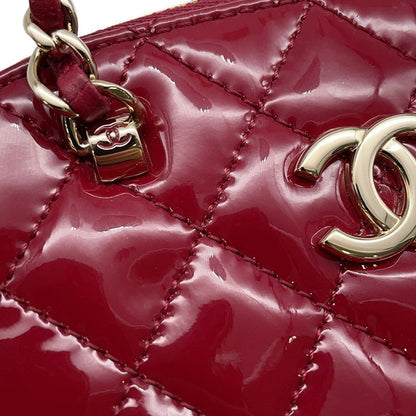 Chanel Chain Shoulder Bag CC Logo Quilted Patent