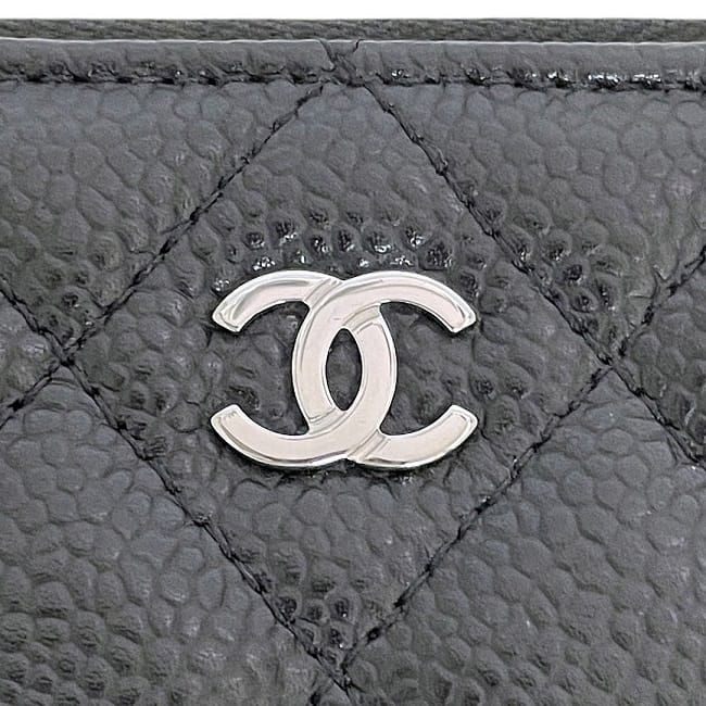 Chanel Round Zipper Long Wallet Black Ap0242 Excellent Condition Wallet
