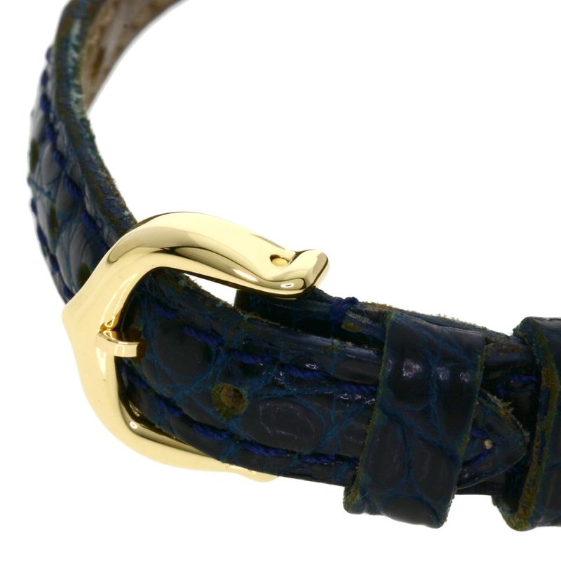 Cartier W1510956 Mini Baignoire Watch 18K Yellow Gold Leather Ladies