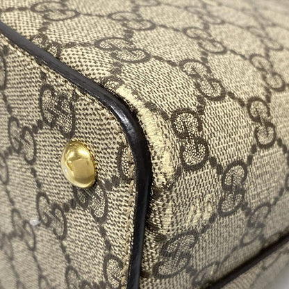 Gucci Handbag - 409534 Dark Brown And Beige Leather