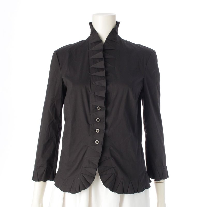 Prada Archive Scalloped Collar Tailored Jacket Black 40