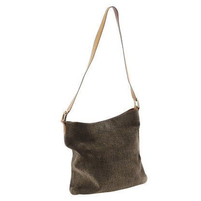 Celine C Macadam Suede Brown Women's Shoulder Bag