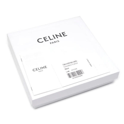 Celine Square Purse Leather Black Logo Total Logo Coin Purse Polar