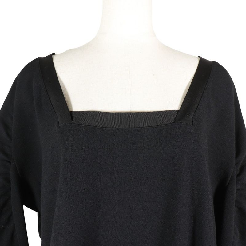 Prada Long Sleeve Rayon And Nylon NERO Black Women's Tunic
