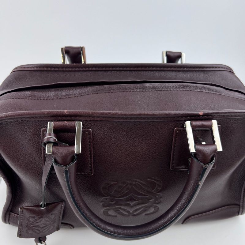 Loewe Anagram Amazona 28 Handbag Brown Leather Vintage Women's