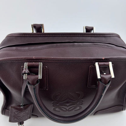 Loewe Anagram Amazona 28 Handbag Brown Leather Vintage Women's
