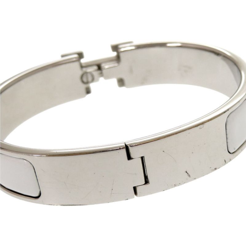 Hermes Click H Click Clack PM Metal Gray Bracelet Bangle 0029 Hermes