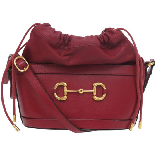 Gucci Horsebit 1955 Bucket Bag 602118 525040 Leather Red Shoulder Bag 1528 Gucci