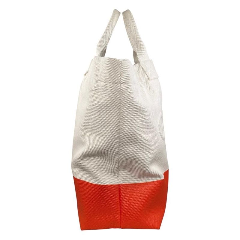 Gucci Tote Bag Large 782741 Embossed Canvas Logo White Orange Gucci