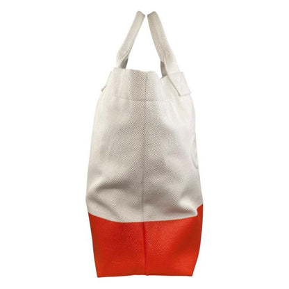 Gucci Tote Bag Large 782741 Embossed Canvas Logo White Orange Gucci