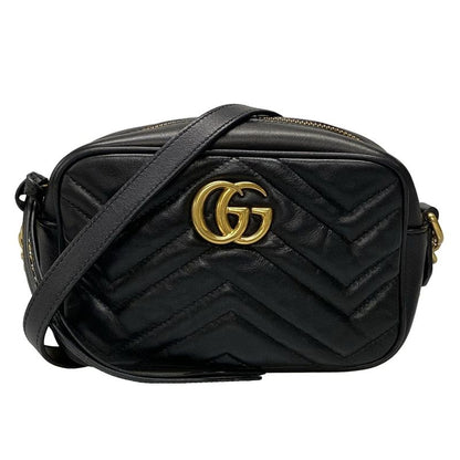 Gucci Shoulder Bag GG Marmont Quilted Mini Bag 448065 Black Chain Shoulder