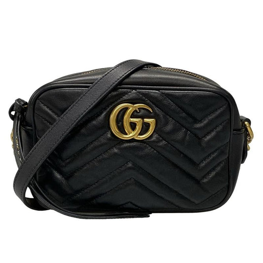 Gucci Shoulder Bag GG Marmont Quilted Mini Bag 448065 Black Chain Shoulder