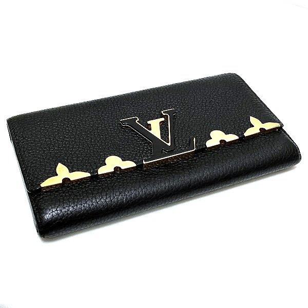 Louis Vuitton Taurillon Portefeuille Capucines M64551 Noir Black Long Wallet