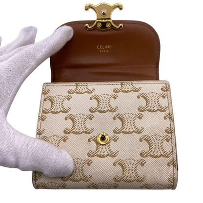 Celine Small Flap Wallet Compact Wallet Triomphe Trifold Wallet Branded Coin