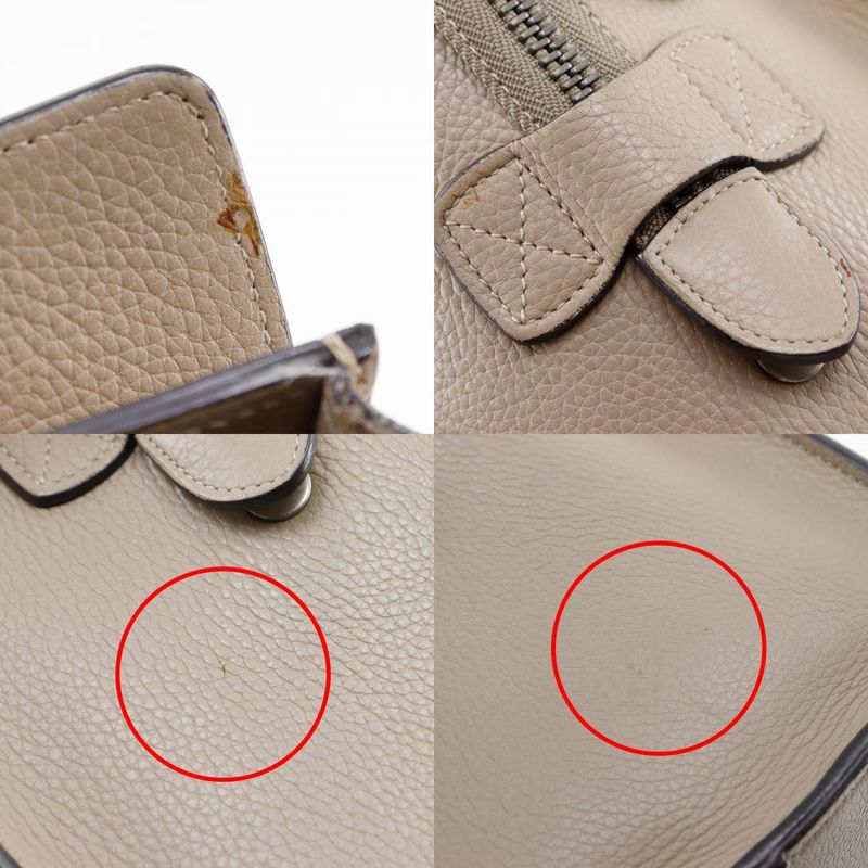 Celine Luggage Micro Shopper Leather Beige Women's Handbag