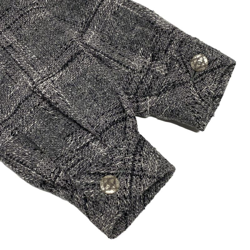 Chanel Jacket Size 40 M Women - P60828 Gray X Black X White Long Sleeve / Tweed