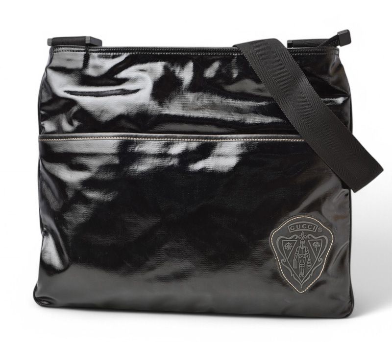 Gucci Shoulder Bag Gucci Bag Cles Sto Emblem PVC Black 181093