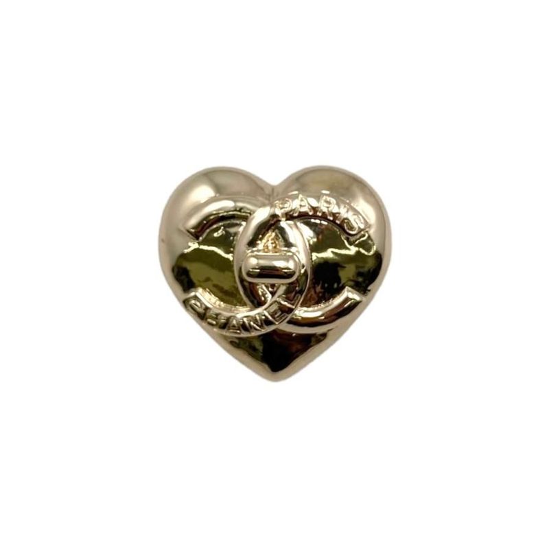 Chanel Brooch Heart Motif Coco Mark Ab9129 Gold Chanel