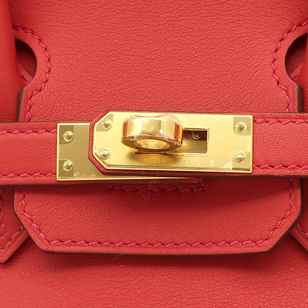 Hermes Handbag Birkin 25 Swift Vermilion Gold Hardware Never Used Red Stamped W