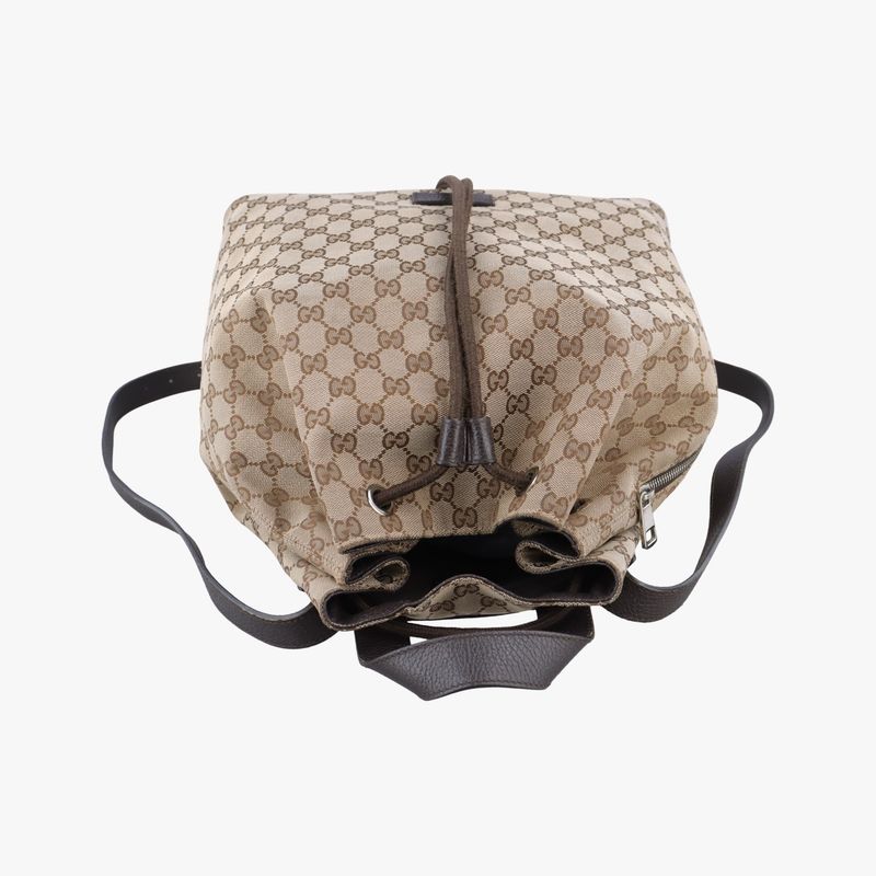 Guccigg Drawstring Ring Brown Canvas 449175 E021222378