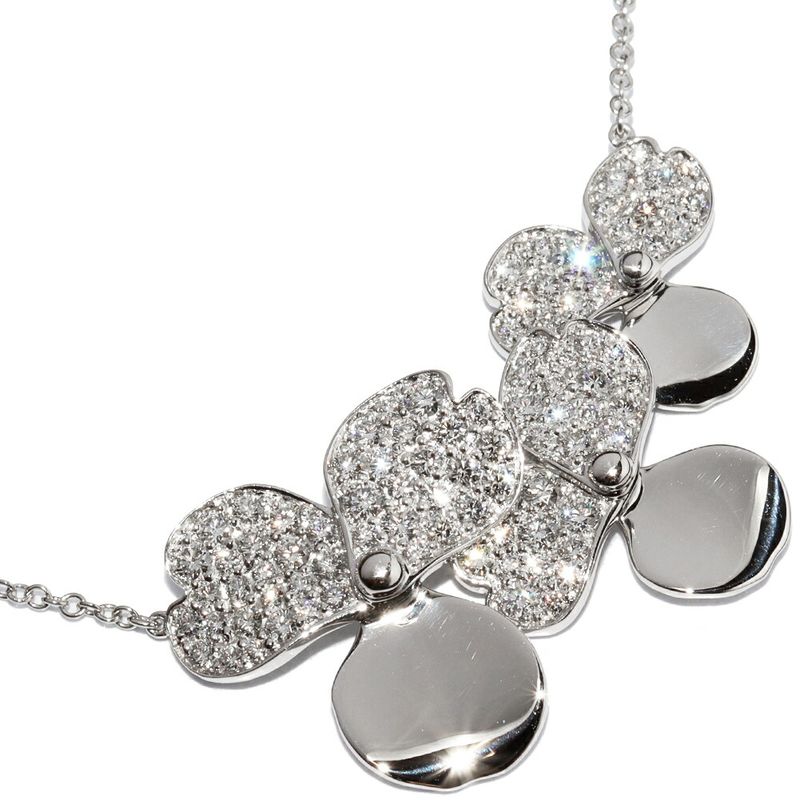 Tiffany & Co Pendant Necklace Pt950 Diamond Paper Flower Cluster Pendant