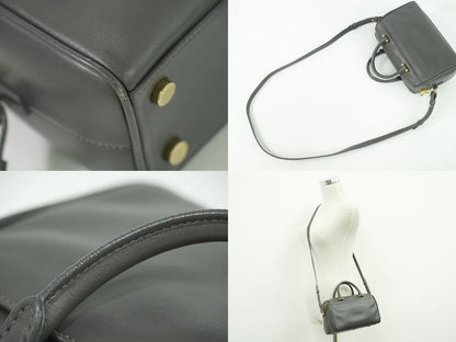 Authentic Saint Laurent Baby Duffle 2WAY Shoulder Bag Handbag Pochette Leather