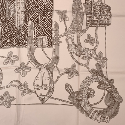 Hermes Carre 90 Silk Scarf Ashanti A Chien Ti Pink