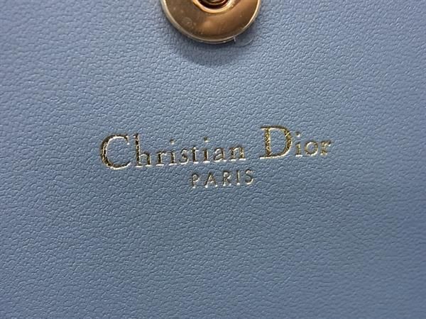 Pattern Christian Dior Caro Glycine Wallet Cannage Leather Card Case Coin